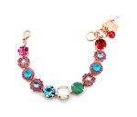 Bracelet By Mariana Lovely Rose and Lt Turquoise Swarovski Crystals