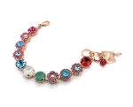 Bracelet By Mariana Lovely Rose and Lt Turquoise Swarovski Crystals - Image 2