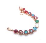 Bracelet By Mariana Lovely Rose and Lt Turquoise Swarovski Crystals - Image 3