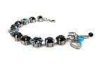 Mariana Bracelet Elegant Jet Black & Aquamarine Austrian Crystals My Treasures Coll. - Image 3