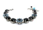Mariana Bracelet Elegant Jet Black & Aquamarine Austrian Crystals My Treasures Coll. - Image 2