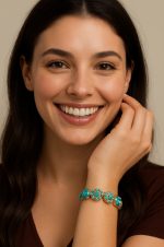 Bracelet By Mariana Woman Shimmering Turquoise and Aquamarine Swarovski Crystals - Image 3