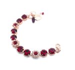 Bracelet By Mariana My Treasures Coll. Luxurious Pearl Mineral & Garnet Swarovski Crystals - Image 3