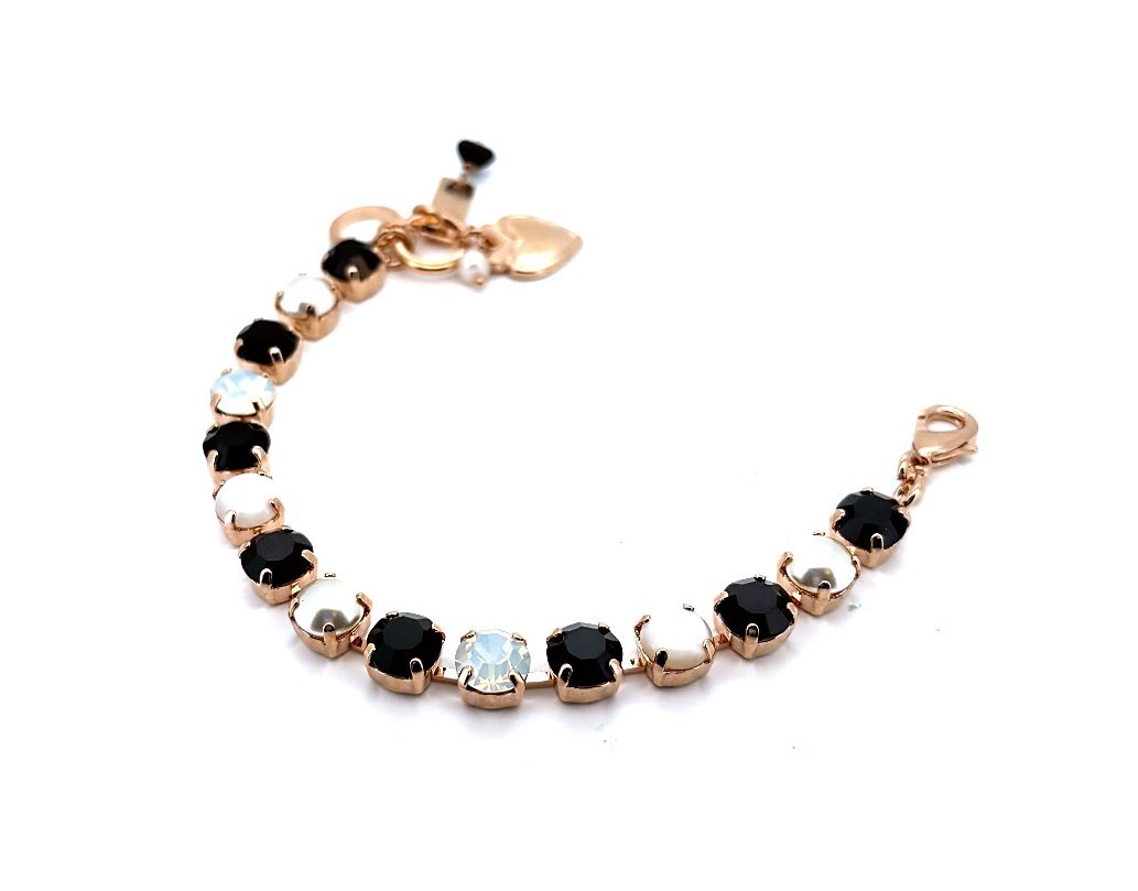 B-4252-M87280-RG (2) Bracelet By Mariana Woman Sophisticated Pearl Mineral and Opal Swarovski Crystals - Image 1