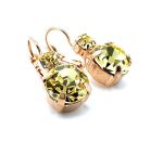 Earrings By Mariana Woman Stylish Round Yellow Jonquil Swarovski Crystals - Image 3