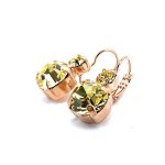 Earrings By Mariana Woman Stylish Round Yellow Jonquil Swarovski Crystals - Image 2