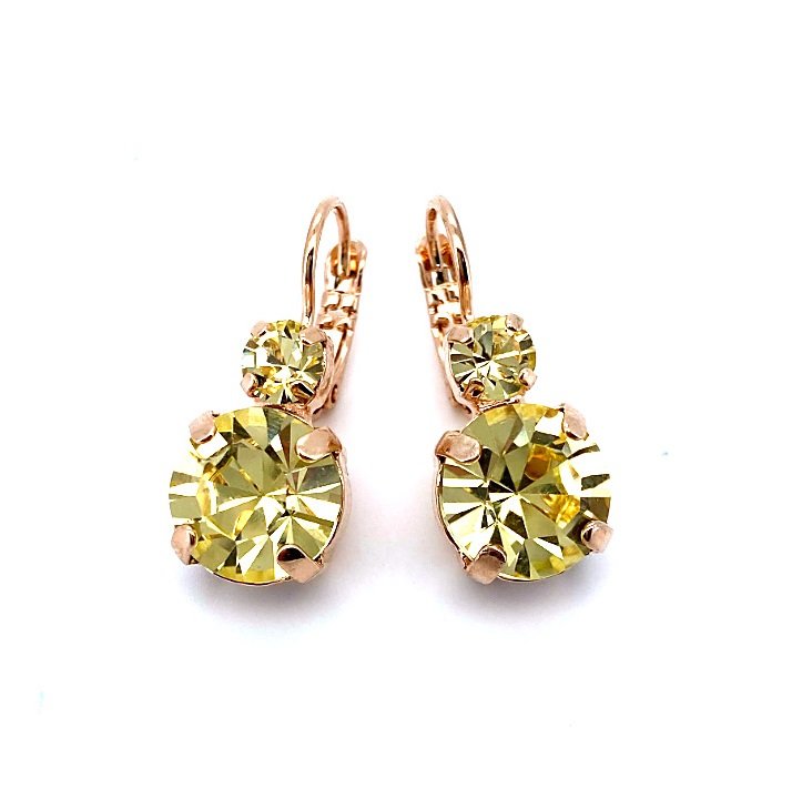 E-1037-213213-RG6 (3) Earrings By Mariana Woman Stylish Round Yellow Jonquil Swarovski Crystals - Image 1