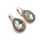 Earrings By Mariana Woman Elegant Blue Shade and Peach Swarovski Crystals - Image 3