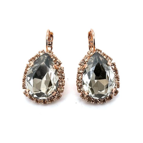 Earrings By Mariana Woman Elegant Blue Shade and Peach Swarovski Crystals