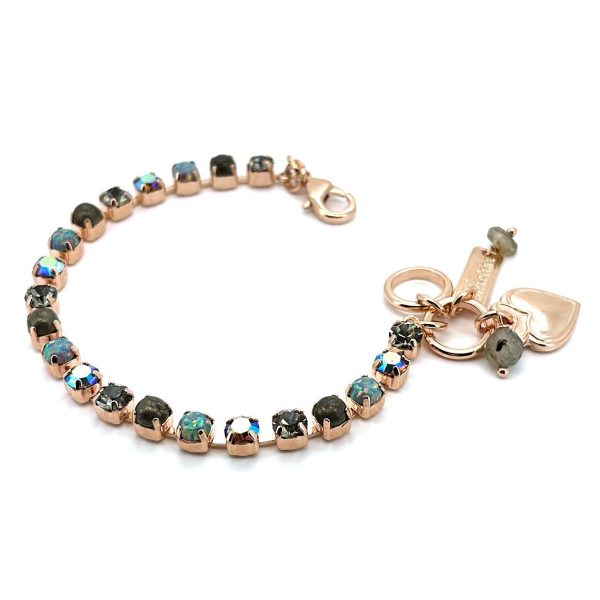 Bracelet By Mariana Woman Labradorite Mineral and Opal Swarovski Crystals