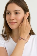 Bracelet By Mariana Woman Lovely Heart Charms in Rose and AB Swarovski Crystals - Image 3