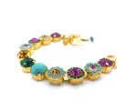 Bracelet By Mariana Happy Days Icons Coll. Sodalite Mineral, Fuchsia, Turquoise, Topaz, Fern Green, & Pacific Opal Austrian Crystals - Image 3