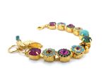 Bracelet By Mariana Happy Days Icons Coll. Sodalite Mineral, Fuchsia, Turquoise, Topaz, Fern Green, & Pacific Opal Austrian Crystals - Image 2