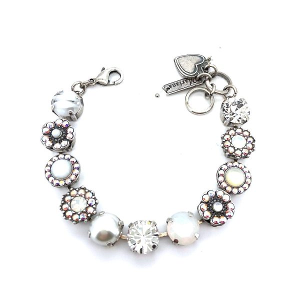 Mariana Bracelet Shimmering Pearl, AB, Clear, & White Opal Austrian Crystals Seashell Ambrosia Coll.