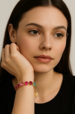 Bracelet By Mariana Woman Lovely Opalite and Fuchsia Swarovski Swarovski Crystals - Image 3