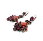 Earrings By Mariana Lady In Red Songbook Coll. Stunning Siam, Padparadscha, & Red Coral Austrian Crystals - Image 3