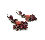 Earrings By Mariana Lady In Red Songbook Coll. Stunning Siam, Padparadscha, & Red Coral Austrian Crystals - Image 2