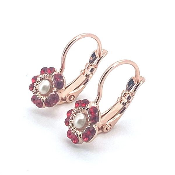 Earrings By Mariana Woman Stunning Siam and Pearl Swarovski Crystals