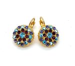Mariana Earrings Glitzy Vitrail Lt, Amethyst, Tanzanite, & Aquamarine Austrian Crystals My Treasures Coll.