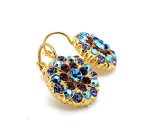 Mariana Earrings Glitzy Vitrail Lt, Amethyst, Tanzanite, & Aquamarine Austrian Crystals My Treasures Coll. - Image 2