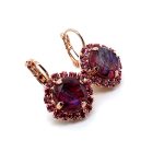 Earrings By Mariana Woman Charming Light Rose and Red Swarovski Crystals - Image 3