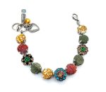 Bracelet By Mariana My Treasures Coll. Fashionable Palace Green Opal, Lt Colorado Topaz, & Aquamarine Austrian Crystals