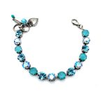 Bracelet By Mariana Woman Shimmering Aquamarine and Turquoise Swarovski Crystals