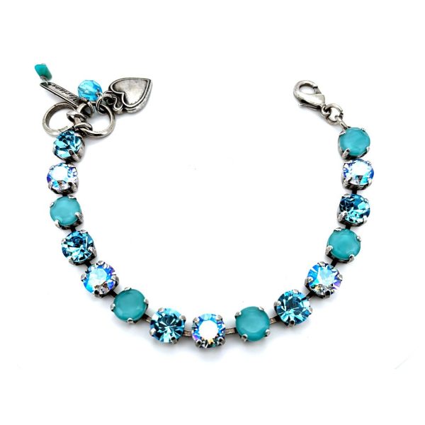 Bracelet By Mariana Woman Shimmering Aquamarine and Turquoise Swarovski Crystals