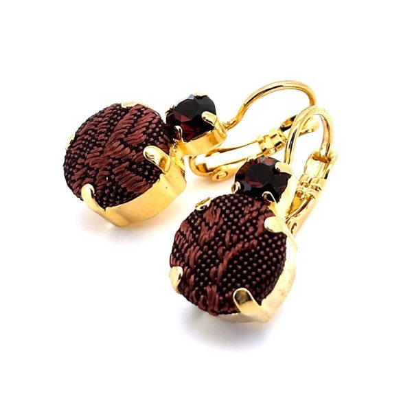 Earrings By Mariana Woman Fashionable Smoked Topaz Swarovski Crystals