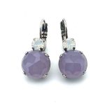 Earrings By Mariana Cocktail Hour Coll. Glamorous Amethyst Mineral & White Opal Swarovski Crystals