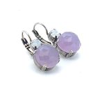 Earrings By Mariana Cocktail Hour Coll. Glamorous Amethyst Mineral & White Opal Swarovski Crystals - Image 2