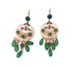 Earrings By Mariana Atlantis Under The Sea Winter 2021 Coll. Boho Chic Emerald, Montana Blue, Erinite, & Olivine Austrian Crystals