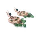 Earrings By Mariana Atlantis Under The Sea Winter 2021 Coll. Boho Chic Emerald, Montana Blue, Erinite, & Olivine Austrian Crystals - Image 2