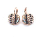 Earrings By Mariana St Martin Caribbean Life Coll. Acorn Shaped Cream Pearl, Jet Black, & AB Swarovski Crystals