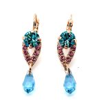 Earrings By Mariana Woman Gorgeous Aquamarine and Rose Swarovski Crystals