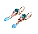 Earrings By Mariana Woman Gorgeous Aquamarine and Rose Swarovski Crystals - Image 2