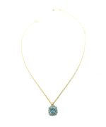 Necklace Pendant By Mariana Bliss Nirvana Coll. Charming Turquoise & Aquamarine Austrian Crystals - Image 3