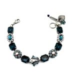 Bracelet By Mariana Woman Montana Blue and White Opal Swarovski Crystals