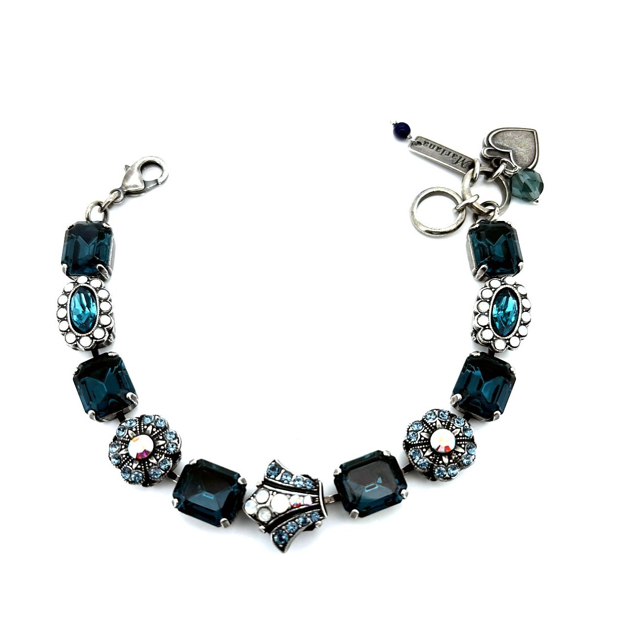 B-4014-1069-SP (3) Bracelet By Mariana Woman Montana Blue and White Opal Swarovski Crystals - Image 1