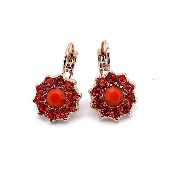Earrings By Mariana Woman Sassy Hyacinth and Orange Opal Swarovski Crystals