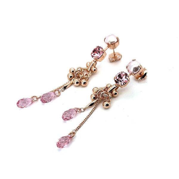 Earrings By Mariana Woman Lovely Powder Rose and Lt Rose Swarovski Crystals