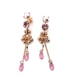 Earrings By Mariana Woman Lovely Powder Rose and Lt Rose Swarovski Crystals - Image 3