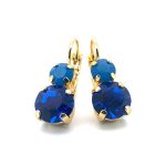 Earrings By Mariana Zhang Silk Road Coll. Elegant Royal Blue & Caribbean Blue Opal Austrian Crystals - Image 3