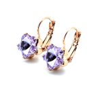 Earrings By Mariana Woman Dainty Floral Violet Swarovski Crystals