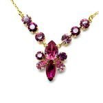 Necklace Pendant By Mariana Woman Exquisite Rose and Lt Rose Swarovski Crystals