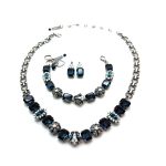 Jewelry Set By Mariana Woman Necklace, Bracelet and Earrings Montana Blue Swarovski Crystals