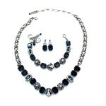 Jewelry Set By Mariana Woman Necklace, Bracelet and Earrings Montana Blue Swarovski Crystals - Image 4