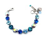 Bracelet By Mariana Woman Elegant Blue Quartz and Sapphire Swarovski Crystals