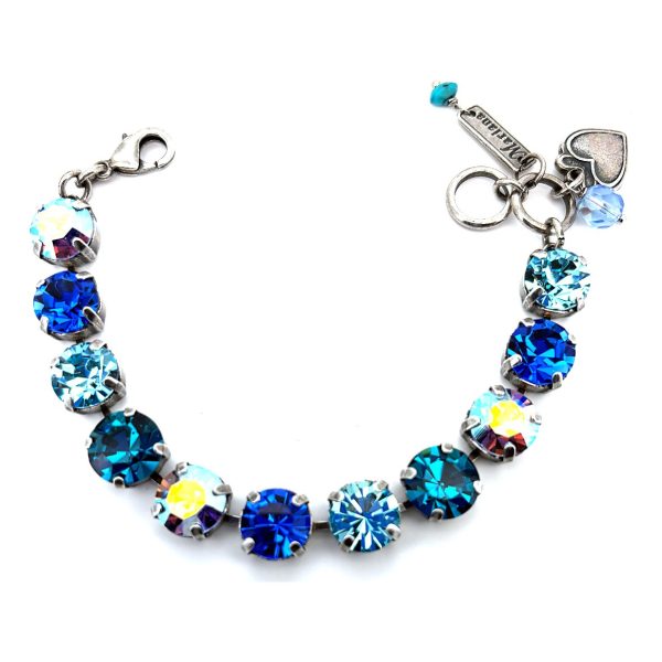 Bracelet By Mariana Woman Elegant Blue Quartz and Sapphire Swarovski Crystals