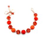 Bracelet By Mariana Woman Charming Lustrous Hyacinth and Coral Swarovski Crystals - Image 2